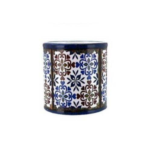 1pce Blue Mosaic Round Ceramic 10cm Pot Planter for Herbs, Succulents, Flowers