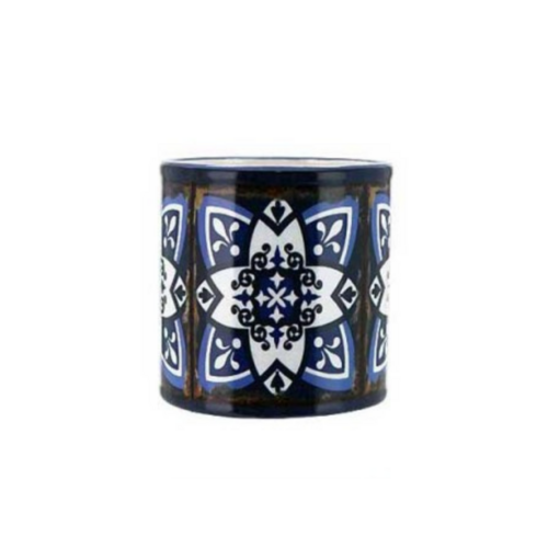1pce Dark Blue Round Ceramic 10cm Pot Planter for Herbs, Succulents, Flowers