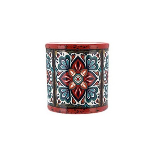 (A) Red Round Pot Planter 7.5x7.5cm for Herbs, Succulents Ceramic Glazed