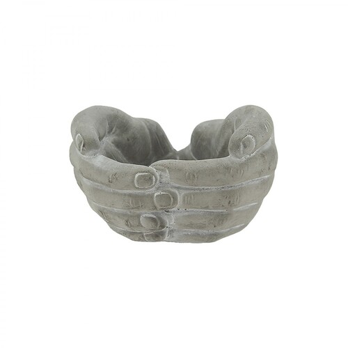 Concrete Clasped Hands Friendship 17cm Pot Planter for Herbs, Succulents