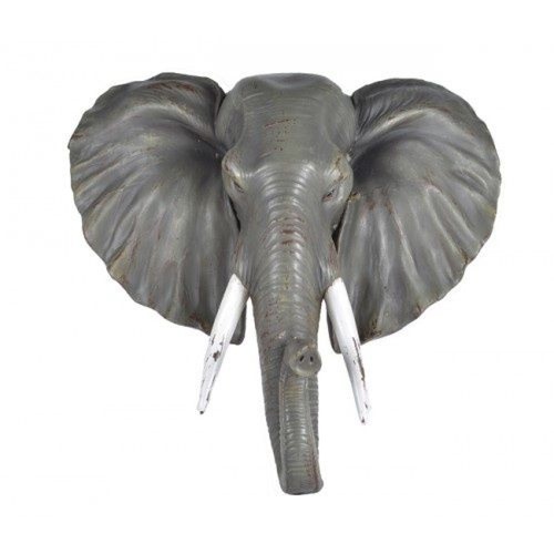 38x10x35CM Poly Resin Elephant Head Wall Hanging OD5147
