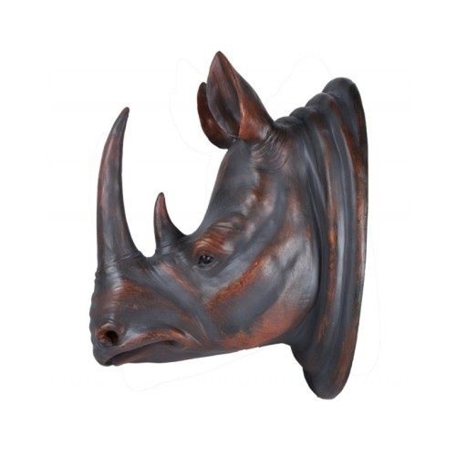 17x25x34cm Poly Resin Rhino (Rhinoceros) Head Wall Hanging OD5149