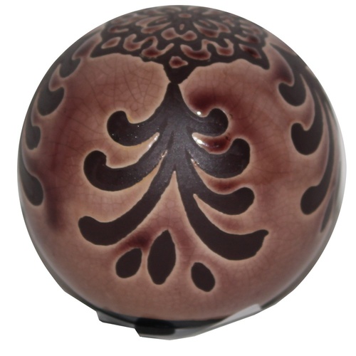 1pce 8X7.5cm Ceramic Deco Ball With Vintage Style Designs