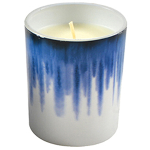 Drip Stains 9cm Candle with Blue Stained Design 180g