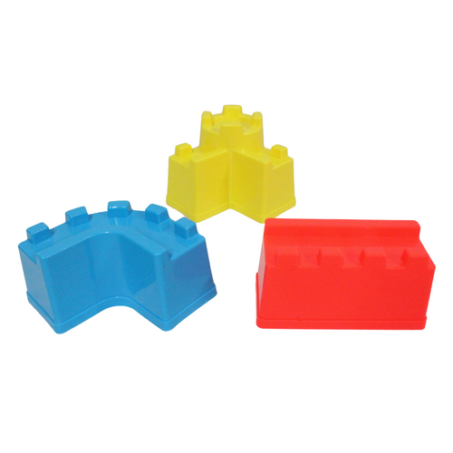 3pce Sand Castle Set Multi Colour Moulds Plastic Great For Kids At The Beach