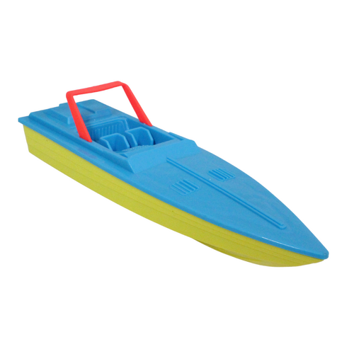 28cm Bath Speedboat Blue And Yellow For Beach & Pools Plastic Floats
