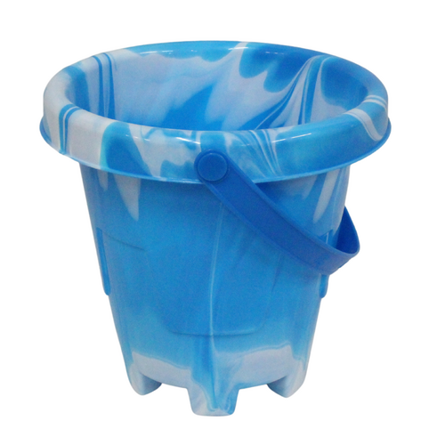 20cm Blue Square Sand Bucket Plastic Toy Great For Kids At The Beach