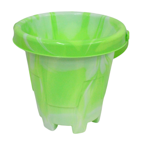 20cm Green Round Sand Bucket Plastic Toy Great For Kids At The Beach