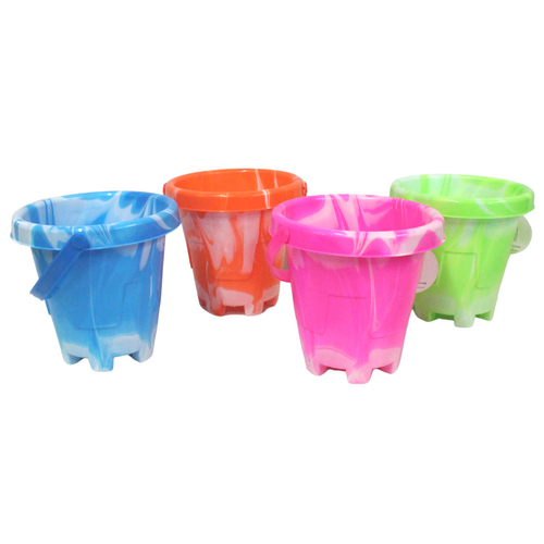 4pce Sand Castle Buckets Set 16cm Square Plastic Toy Great For Kids Beach