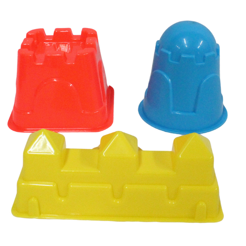 3pce Sand Castle Set Pillar Moulds Plastic Great For Kids At The Beach