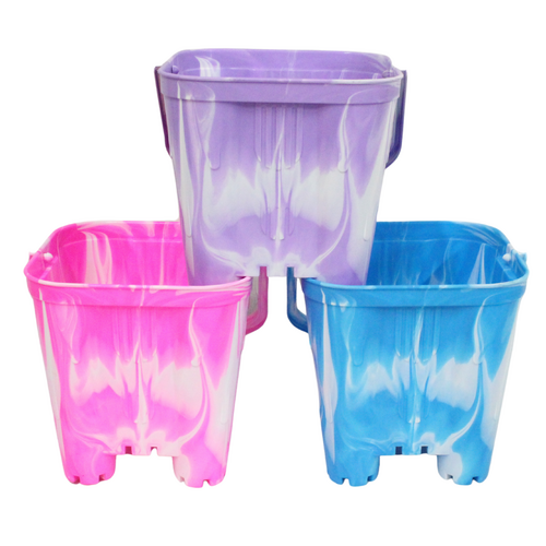 3pce Beach Sand Castle Buckets Set 14.5cm Square Plastic Toy Great For Kids