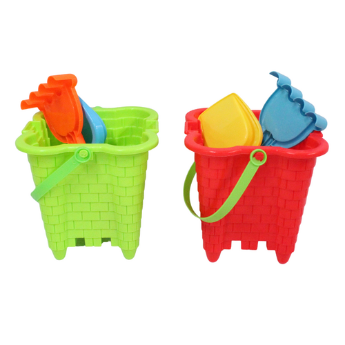 2x Sand Castle Buckets for Beach Set With Toys & Tools Kids Beach Fun
