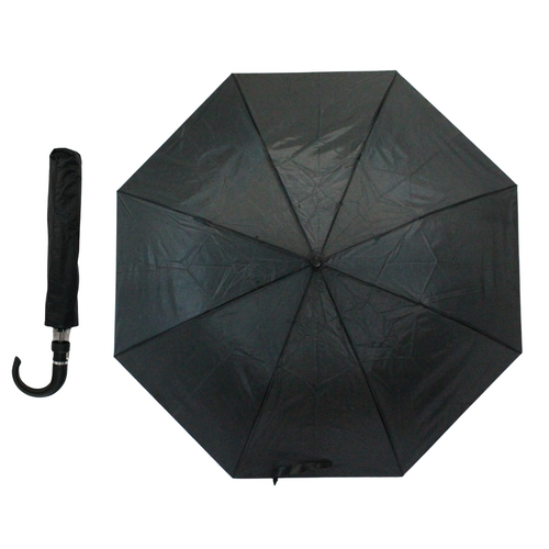Black 93cm Deluxe Umbrella Small & Compact Automatic Open Portable Waterproof