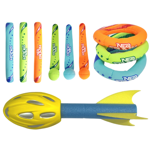 10pce Pool Games Set, Weighted Games + Missile Throw Toy, Great For Kids Fun