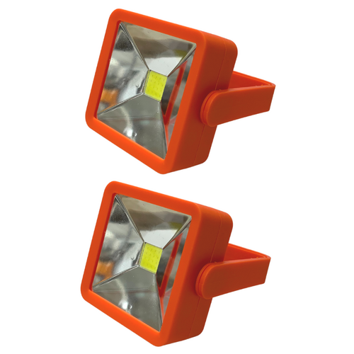2x LED Work Lights Set 3W Magnetic Base 360 Degree Pivot Head Orange