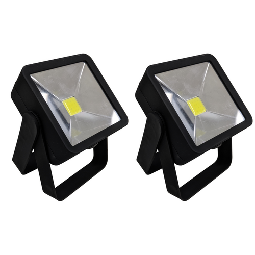 2x LED Work Lights Set 3W Magnetic Base 360 Degree Pivot Head Black