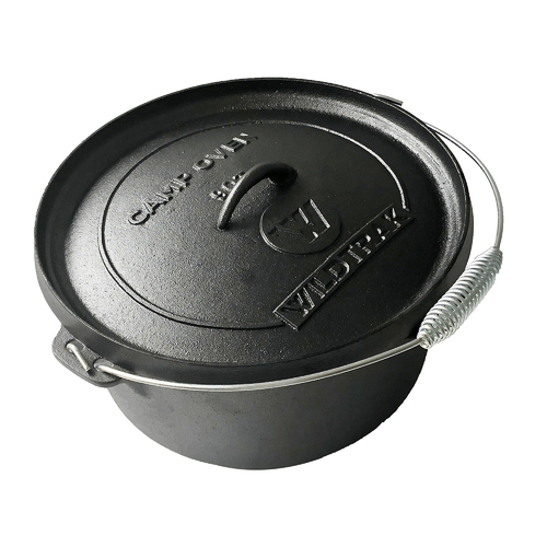 Camp Oven Pot 8.5L 31x15.5cm Black Cast Iron, Bail Handle, Pre-seasoned
