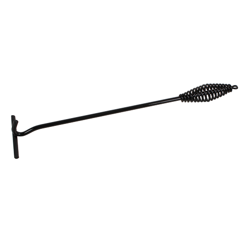 Camp Oven Lid Lifter Black Steel 43cm Length & Spiral Handle, Firepit Poker