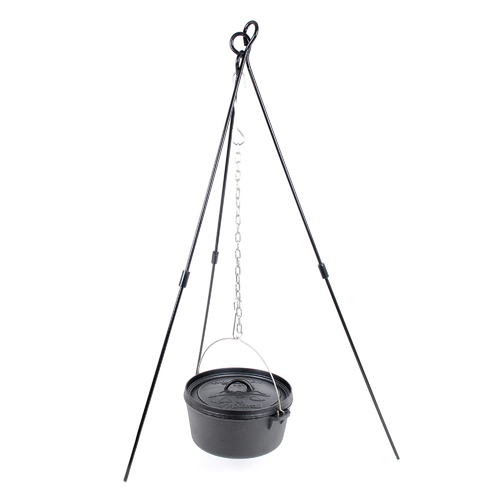 Camp Oven Steel Tripod 90cm Height Over Fire Cooking Adjustable Height