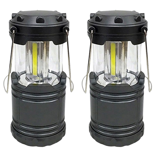 2x LED Lanterns Pop Up 18.5cm 500 Lumens Compact Size Camping Essential