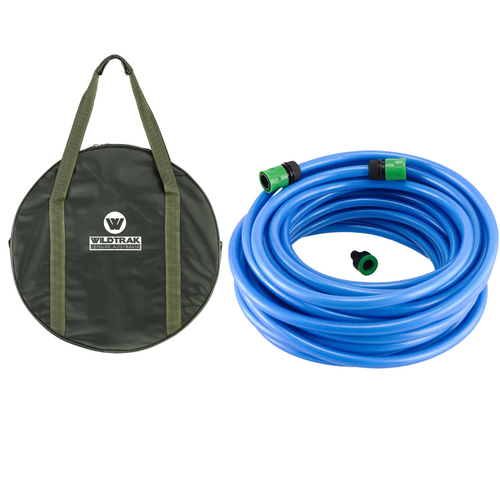 Water Hose with Canvas Carry Bag 16mm x 20m Length Includes Fittings Blue