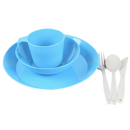 Camp Dinner Set with Net Bag 6 Pieces Travel Kit