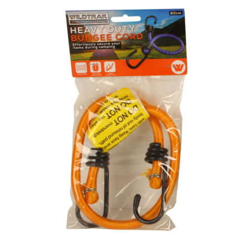 Bungee Cord Heavy Duty With Hooks 60cm Length Weather Resistant Orange