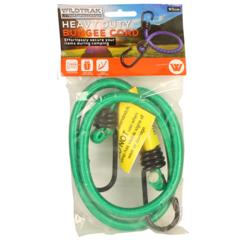 Bungee Cord Heavy Duty With Hooks 90cm Length Weather Resistant Green