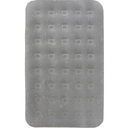Double Coil Beam Flocked Air Mattress Bed 191x137x23cm Easy Inflate, Silver