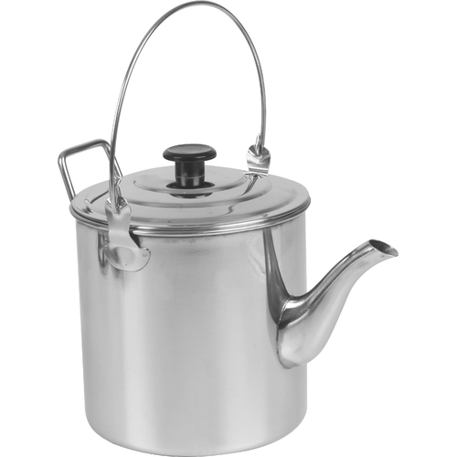 Billy Camp Tea Pot w/Strainer Stainless Steel 1.8L in Gift Box Metal Silver