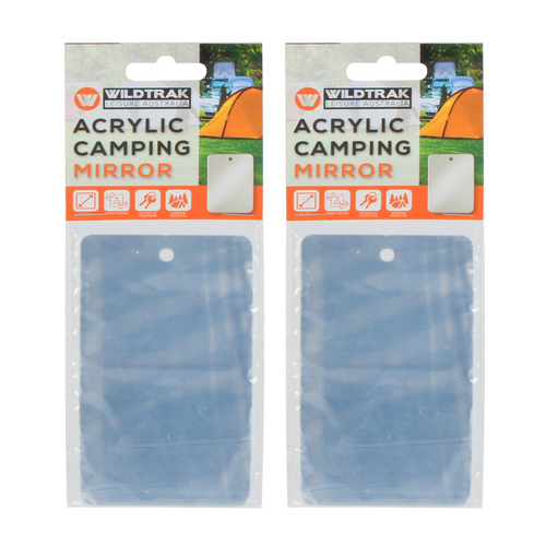 2x Acrylic Travel Mirrors 11x7cm with Lanyard Hole, Lightweight Portable