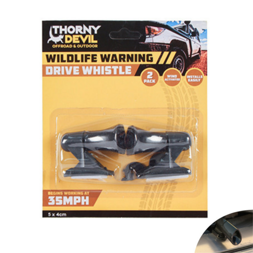 Set of 2 Wildlife Drive Roo Whistles Wind Activated 5x4cm Black
