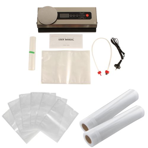 240V Deluxe Vacuum Food Sealer with Scale + Extra Rolls & Bags Set