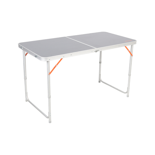 Camp Bi-Fold Table 120x70x60cm Silver Metal Compact Design