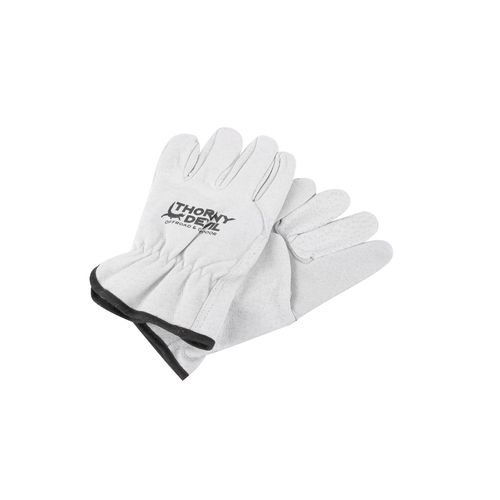 Gibson Heavy Duty Leather Recovery Gloves Elastic Belt White