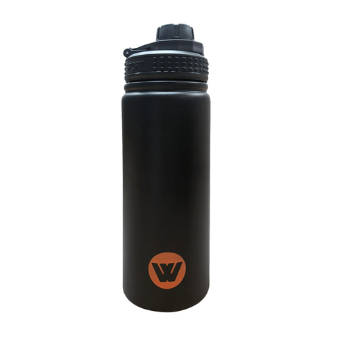 Wildtrak Insulated Drink Water Bottle Stainless Steel 500ml Black Metal