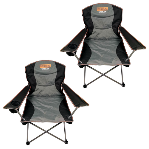 2x Varley Camp Chairs Set Seat Cushioned 100x62x62cm 136kg Rated