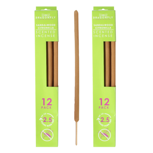 24 Citronella Scented 36cm Incense Sticks Large Garden Outdoor 2.5 Hour Burn Time