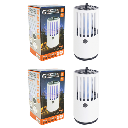 2x Bug Zappers Rechargeable Mosquito Lamp Lithium Battery White