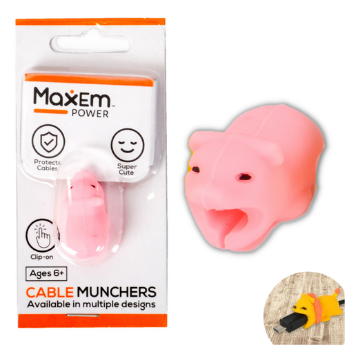 Cable Muncher Cable Protector Pink Pig 1 Piece Cute Design Easy Install