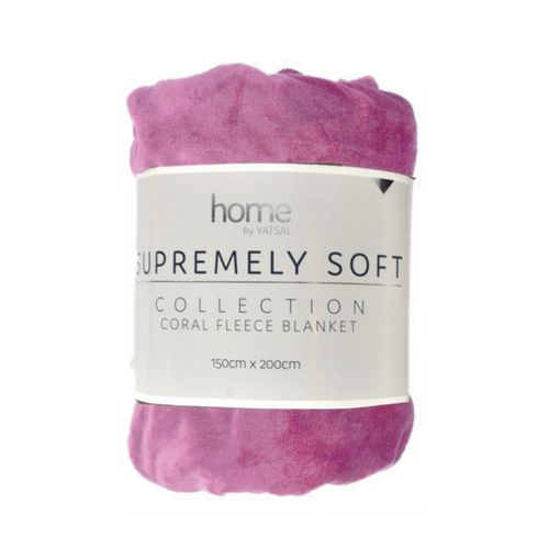 Purple Coral Fleece Blanket Fashion Throw 150x200cm 1 Piece Supremely Soft