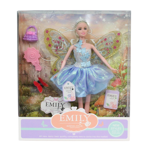 Kids Fairy Doll Glamour Princess Blonde 30cm 3pce Play Toy Set