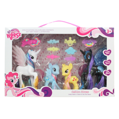 Kids Unicorn Horse Family Play Set Dolls w/Accessories 12pce in Pack