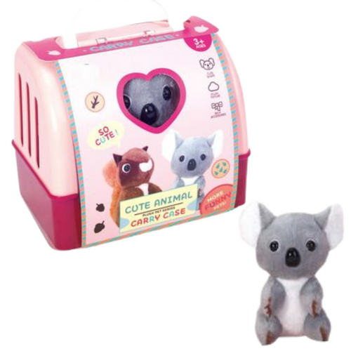 Kids Pet Koala in Carry Case Plush Play Toy 15cm Pink 5pce in Case