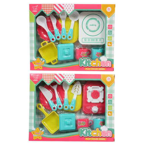 2x Kids Kitchen Play Sets Stove Top Chef House Toy Series Bundle