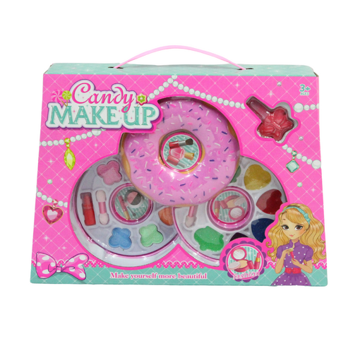 Kids Makeup Beauty Set Compact Kit Donut Dessert Icecream 2 Compartment 