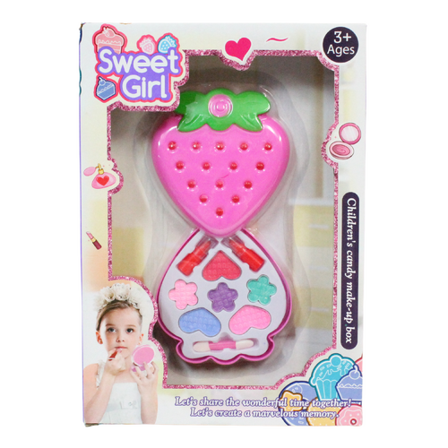 Kids Beauty Makeup Set Compact Playset Sweet Girl Strawberry with Applicator