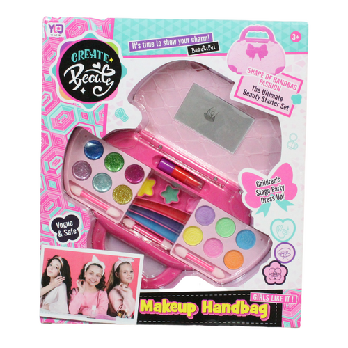 Kids Makeup Play Set Compact Handbag Design with Mirror Beauty Kit 5pce