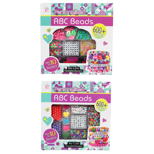 2x Bracelet Making Sets Bead & Charm Kits 600+ pces Personalize Jewellery Bundle