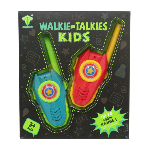Kids Walkie Talkies Set 2pces 500m Range Fun Outdoors Colourful Design